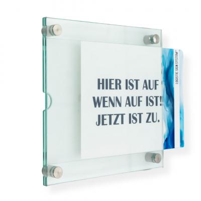 Türschild Wechselrahmen , Glasschild, Alu, Büroschild, Doppelglasschild